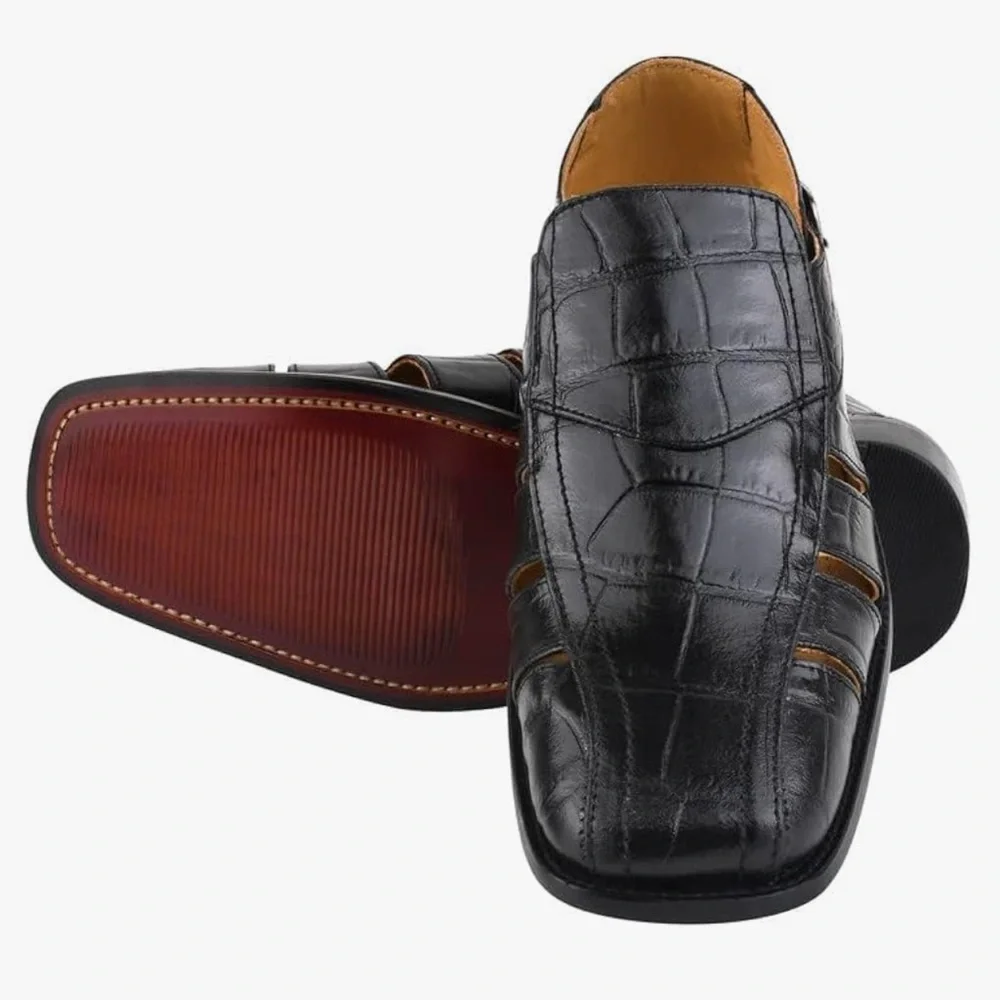 Liberty Zeno Men’s Black Dressy Loafers with Glossy Leather Finish, Size 13, New
